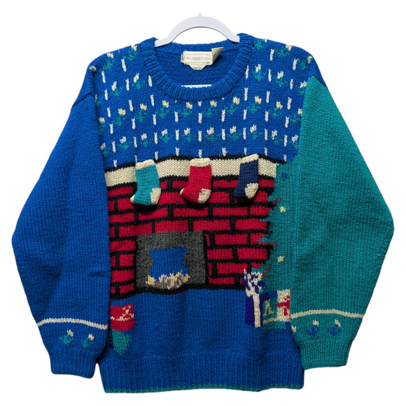 80s The Eagles Eye Knit Christmas Stocking Sweater - Picture 1 of 6